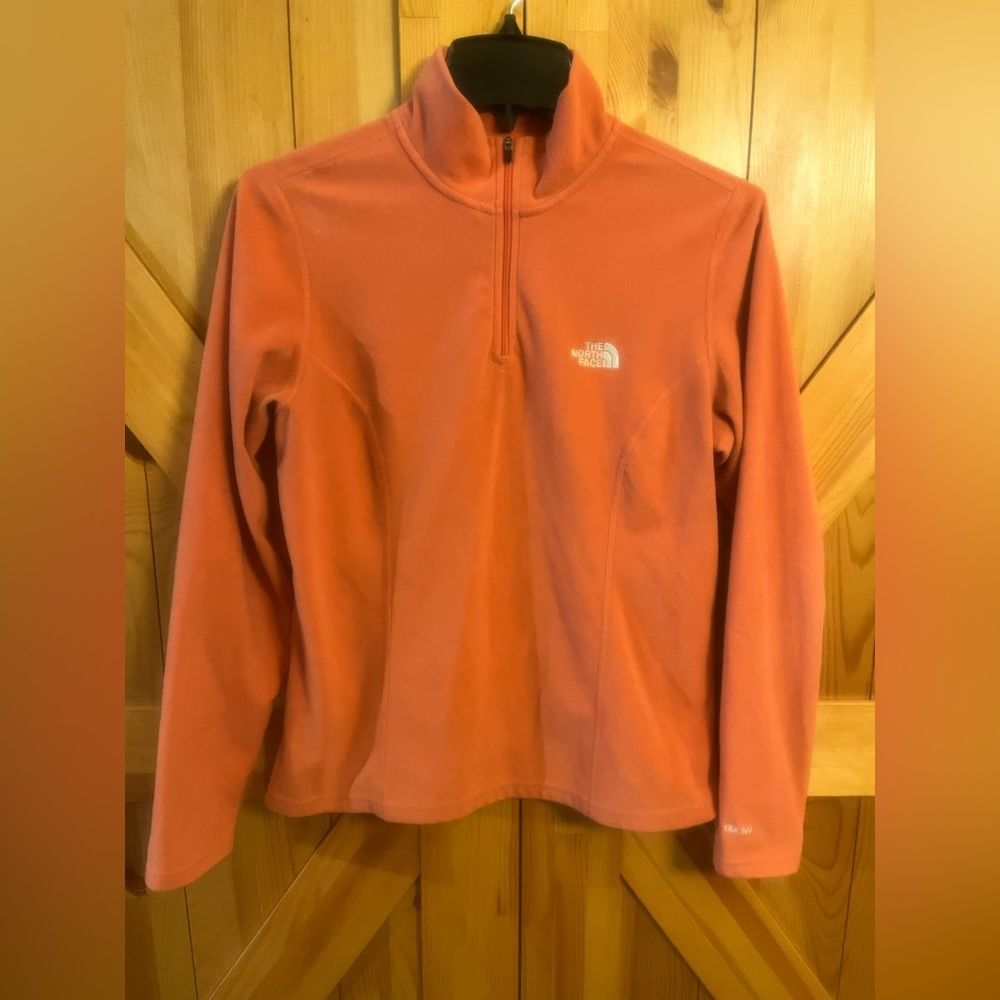 The North Face Fleece 1/4  Zip Up Jacket Orange/peach Women’s Med